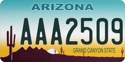 AZ license plate AAA2509