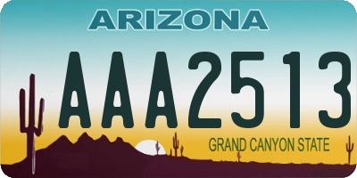 AZ license plate AAA2513