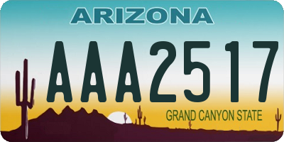 AZ license plate AAA2517