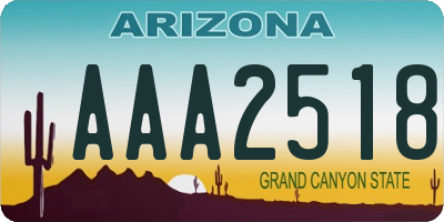 AZ license plate AAA2518