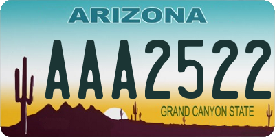 AZ license plate AAA2522