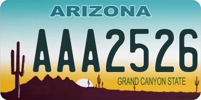 AZ license plate AAA2526