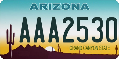 AZ license plate AAA2530