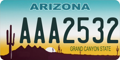 AZ license plate AAA2532