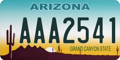 AZ license plate AAA2541