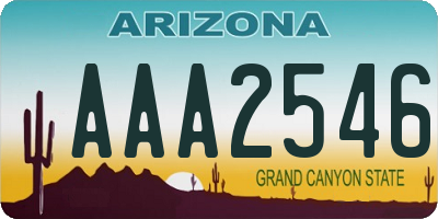 AZ license plate AAA2546