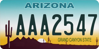 AZ license plate AAA2547