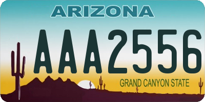 AZ license plate AAA2556