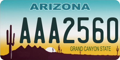 AZ license plate AAA2560