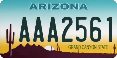 AZ license plate AAA2561