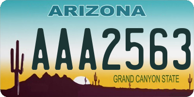 AZ license plate AAA2563