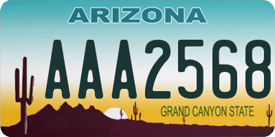 AZ license plate AAA2568