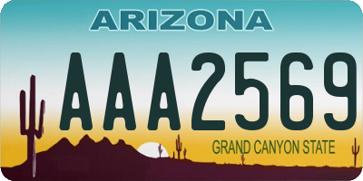 AZ license plate AAA2569