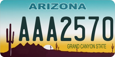 AZ license plate AAA2570