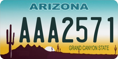 AZ license plate AAA2571