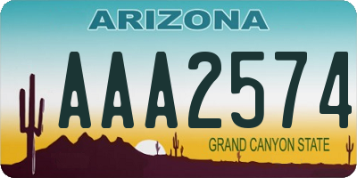 AZ license plate AAA2574