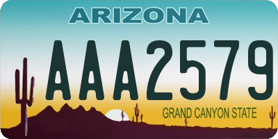 AZ license plate AAA2579