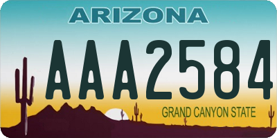 AZ license plate AAA2584