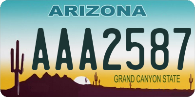 AZ license plate AAA2587