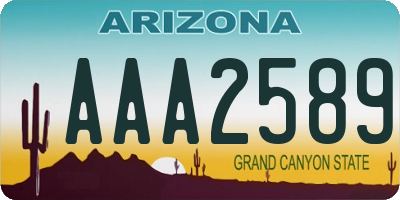 AZ license plate AAA2589