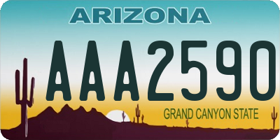 AZ license plate AAA2590