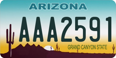 AZ license plate AAA2591