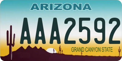 AZ license plate AAA2592