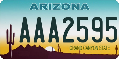 AZ license plate AAA2595