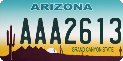 AZ license plate AAA2613