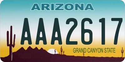 AZ license plate AAA2617