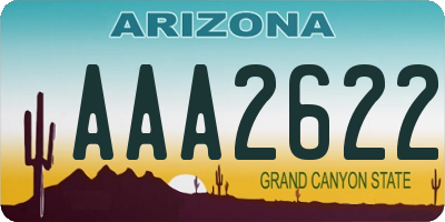 AZ license plate AAA2622