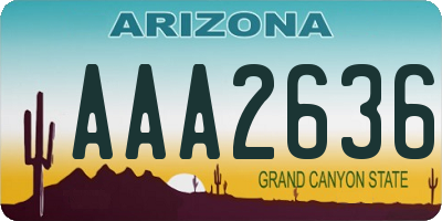 AZ license plate AAA2636