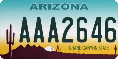 AZ license plate AAA2646