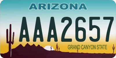 AZ license plate AAA2657