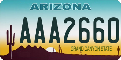 AZ license plate AAA2660