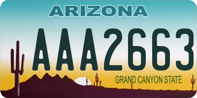AZ license plate AAA2663