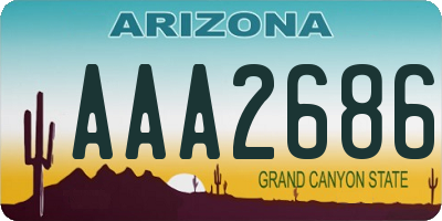 AZ license plate AAA2686