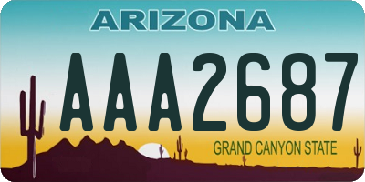 AZ license plate AAA2687