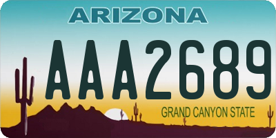 AZ license plate AAA2689