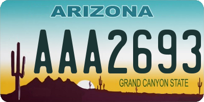 AZ license plate AAA2693