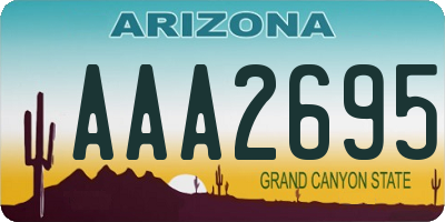 AZ license plate AAA2695