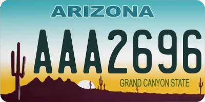 AZ license plate AAA2696