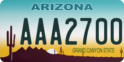 AZ license plate AAA2700