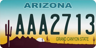 AZ license plate AAA2713