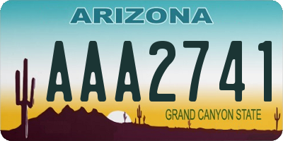 AZ license plate AAA2741