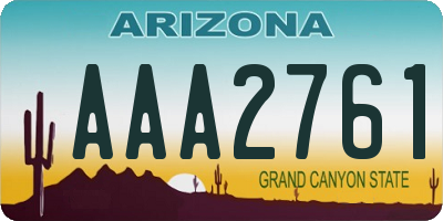 AZ license plate AAA2761