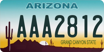 AZ license plate AAA2812