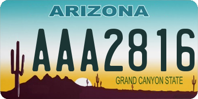 AZ license plate AAA2816