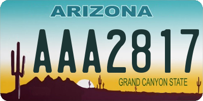 AZ license plate AAA2817