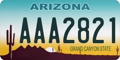 AZ license plate AAA2821